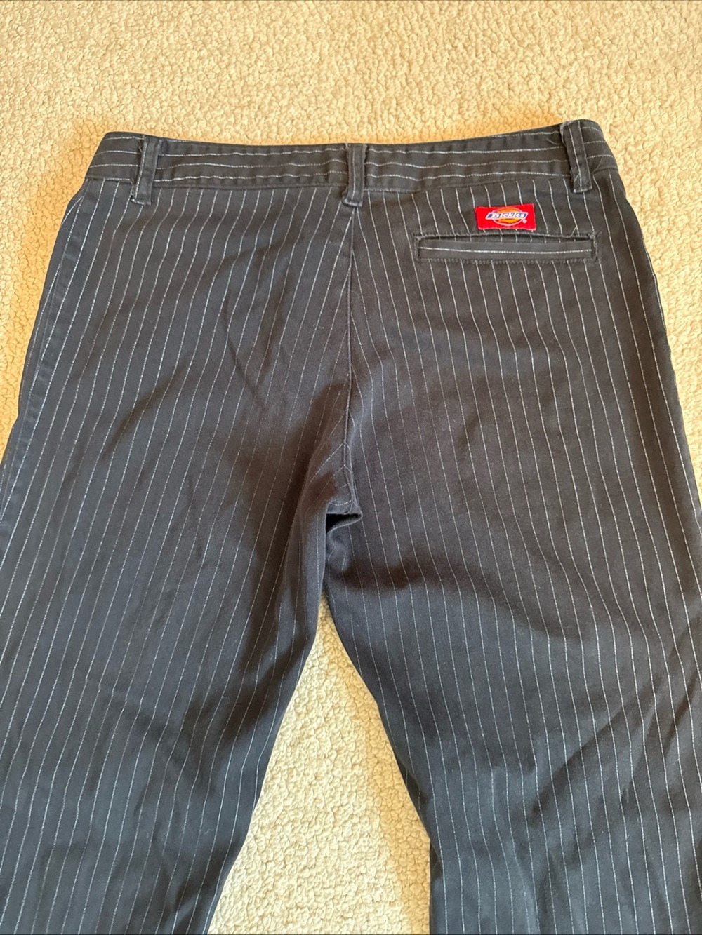 Dickies Black/Gray Pinstriped Dress Pants Women's Size 9 - Picture 7 of 9